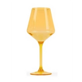 Bright Pastel Orange Acrylic Stemmed Wine Glass