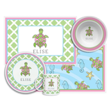 Personalized Sea Turtle Kids Dinnerware Set