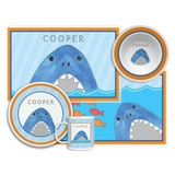 Personalized Sharks and Minnows Kids Dinnerware Set