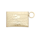 KEYCHAIN WALLET – GOLD LEATHER ENVELOPE CARD CASE