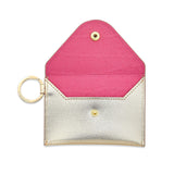 KEYCHAIN WALLET – GOLD LEATHER ENVELOPE CARD CASE