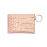 KEYCHAIN WALLET – ROSE GOLD LEATHER ENVELOPE CARD CASE