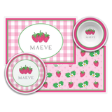 Personalized Strawberry Patch Kids Dinnerware Set