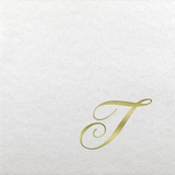 White Initial Linun Paper Beverage Napkins