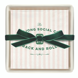 Mahjong Social Club Rack & Roll Ceramic Tray/Napkin Set