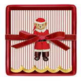 Merry Bear Ceramic Napkin Tray + Napkins Set