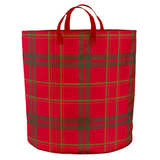 Red Plaid Storage Tote