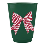 Red Stripe Bow Frost Flex Cups