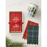 Eat Drink and Be Merry Ceramic Guest Napkin Tray + Napkins