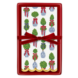 Holiday Topiaries Ceramic Guest Napkin Tray + Napkins