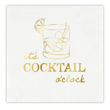 It's Cocktail O' Clock Paper Cocktail Beverage Napkins