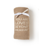 You Are Loved Beyond Soft Knit Taupe Blanket