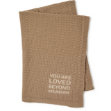 You Are Loved Beyond Soft Knit Taupe Blanket