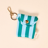 Sicily Stripes Teal Puffy Earbud Case