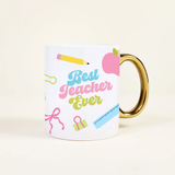 11 oz Best Teacher Ever Cozy Cute Ceramic Mug