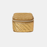 Herringbone Gold Mini Jewelry Cube