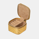 Herringbone Gold Mini Jewelry Cube