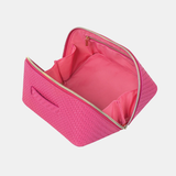 Medium Herringbone Raspberry Beauty Bag