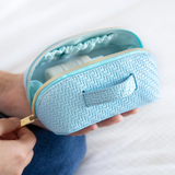 Small Herringbone Bluebell Beauty Bag