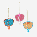 PICKLE BALL GLASS ORNAMENT