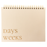 Taupe Fabric-Bound Weekly Desk Pad