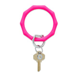SILICONE BIG O KEY RING - TICKLED PINK BAMBO
