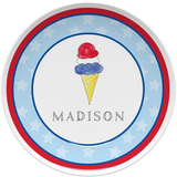 Personalized Triple Scoop Kids Plate