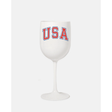 White USA Wine Glass