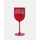 Red USA Wine Glass