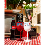 White USA Wine Glass