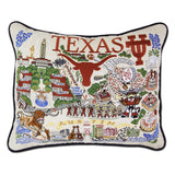 TEXAS UNIVERSITY OF COLLEGIATE EMBROIDERED PILLOW
