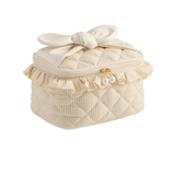 Beige Ruffle Cosmetic Case