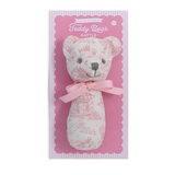 Pink Toile Pattern Teddy Bear Rattle