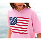 Large Pink Flag Shortsleeve Sweatshirt