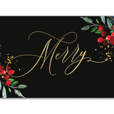 Merry Berry Folded Fold Holiday Greeting Card - Set of 10