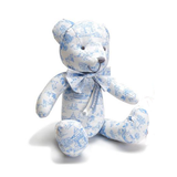 Blue Toile Stuffed Teddy Bear