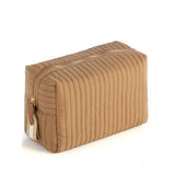 EZRA LARGE BOXY COSMETIC POUCH -TAN