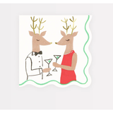 MR. & MRS. REINDEER BEVERAGE PAPER NAPKINS