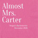 Personalized Almost Mrs. Bachelorette Napkins Set of 50