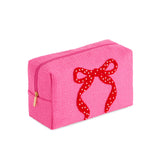 PINK MARA BOW LARGE ZIP POUCH
