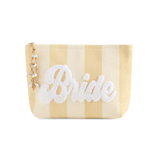 Bride Stripe Zip Pouch - Natural