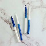 TWO-TONE BLUE & WHITE DÉCOR CANDLE