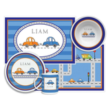 Personalized Vroom Vroom Kids Dinnerware Set