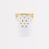 White Broderie Anglaise Lace Paper Cups