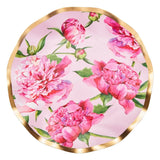 Pink Peonies Wavy Paper Salad Plates