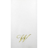 White Initial Linun Paper Guest Napkins