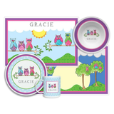 Personalized What a Hoot Kids Dinnerware Set