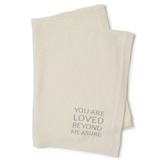 You Are Loved Beyond Soft Knit Ivory Blanket
