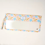 Poppin Petals Aqua Mahjong Tile Pouch