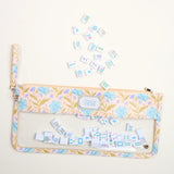 Poppin Petals Aqua Mahjong Tile Pouch